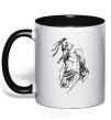 Mug with a colored handle Cossack with a saber black фото