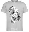 Men's T-Shirt Cossack with a saber grey фото