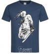 Men's T-Shirt Cossack with a saber navy-blue фото