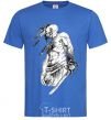 Men's T-Shirt Cossack with a saber royal-blue фото