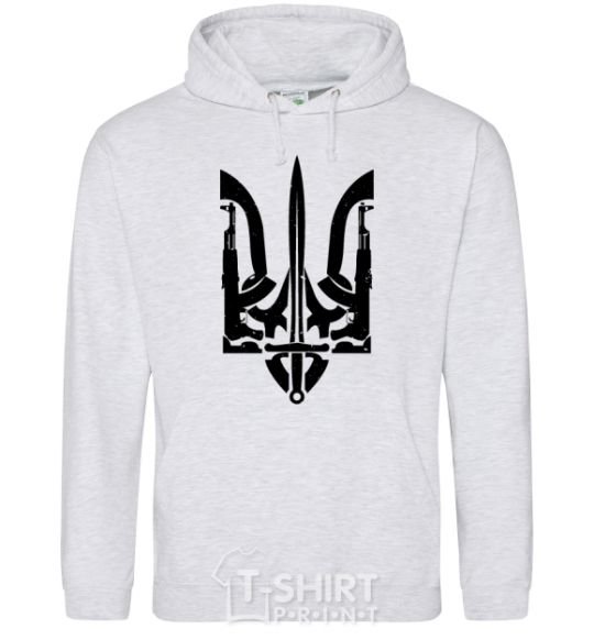 Men`s hoodie Coat of arms sport-grey фото