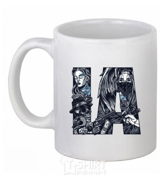 Ceramic mug LA girls White фото