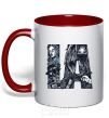 Mug with a colored handle LA girls red фото