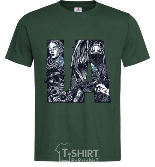 Мужская футболка LA girls Темно-зеленый фото