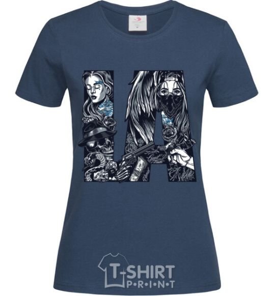 Женская футболка LA girls Темно-синий фото