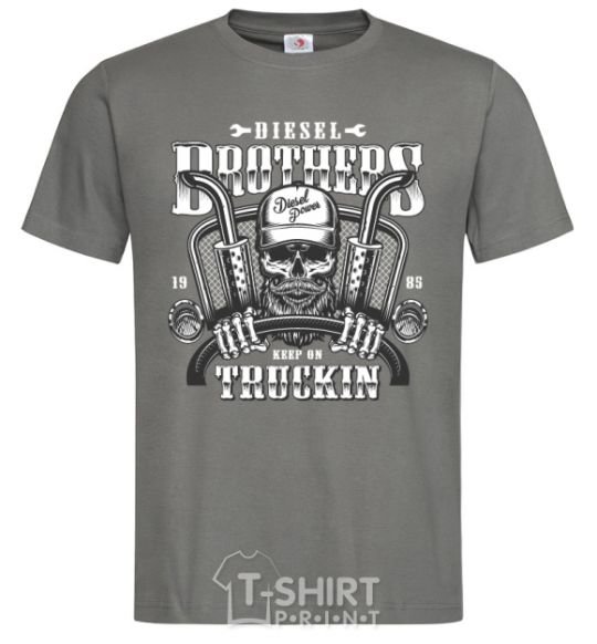 Men's T-Shirt Diesel brothers dark-grey фото