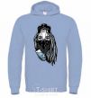 Men`s hoodie Girl in fullcap sky-blue фото