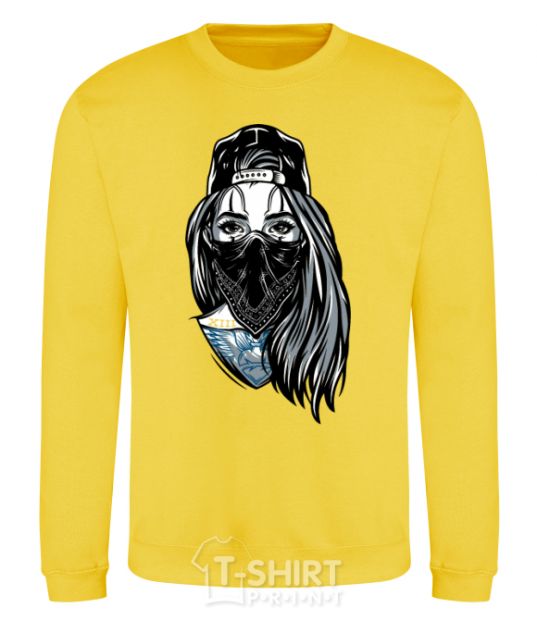 Sweatshirt Girl in fullcap yellow фото