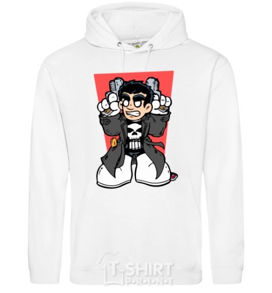 Men`s hoodie Punisher grafity White фото