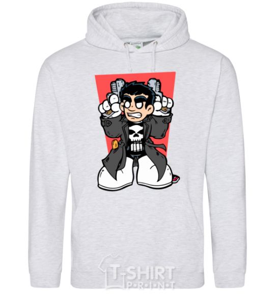 Men`s hoodie Punisher grafity sport-grey фото