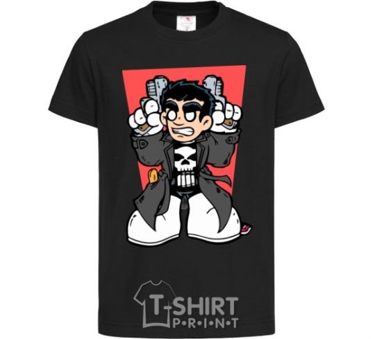 Kids T-shirt Punisher grafity black фото