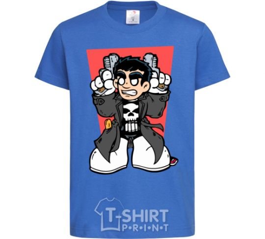 Kids T-shirt Punisher grafity royal-blue фото