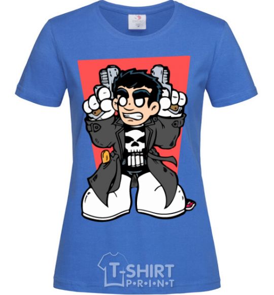 Women's T-shirt Punisher grafity royal-blue фото