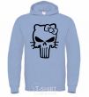 Men`s hoodie Hello kitty Punisher sky-blue фото