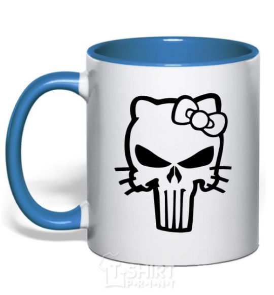 Чашка с цветной ручкой Hello kitty Punisher Ярко-синий фото