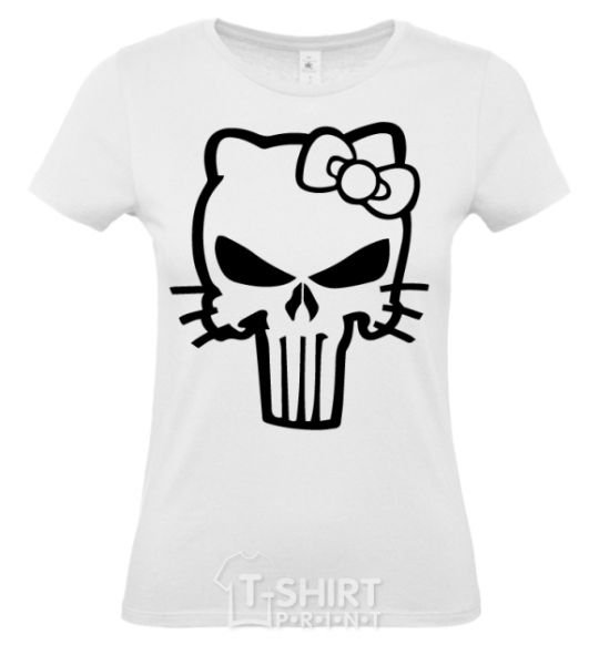 Women's T-shirt Hello kitty Punisher White фото