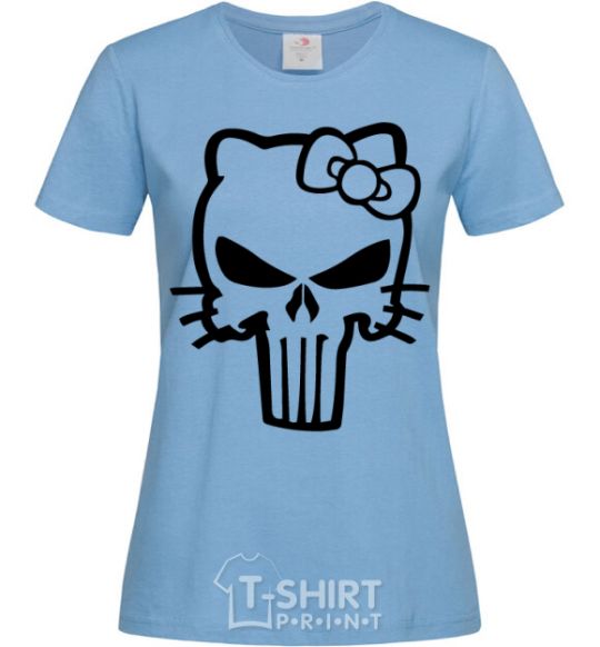 Women's T-shirt Hello kitty Punisher sky-blue фото