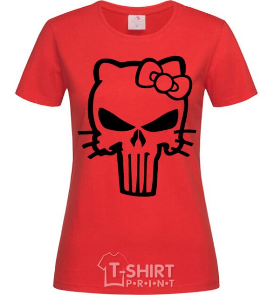 Women's T-shirt Hello kitty Punisher red фото