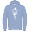 Men`s hoodie Punisher white sky-blue фото