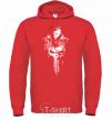 Men`s hoodie Punisher white bright-red фото