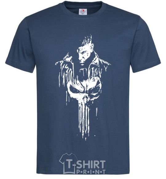 Мужская футболка Punisher white Темно-синий фото