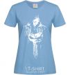 Women's T-shirt Punisher white sky-blue фото