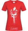 Women's T-shirt Punisher white red фото