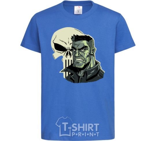 Kids T-shirt The Punisher sketches royal-blue фото