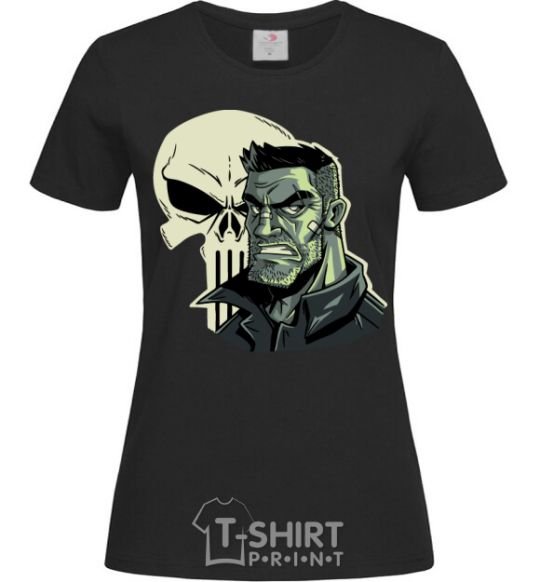 Women's T-shirt The Punisher sketches black фото