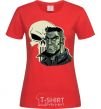 Women's T-shirt The Punisher sketches red фото