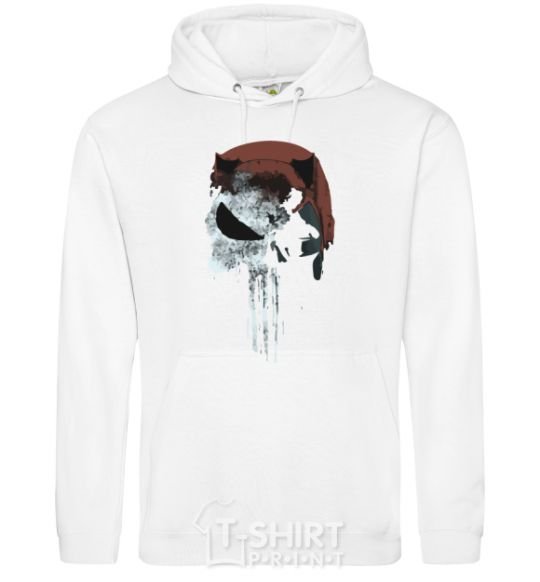 Men`s hoodie Punisher red White фото