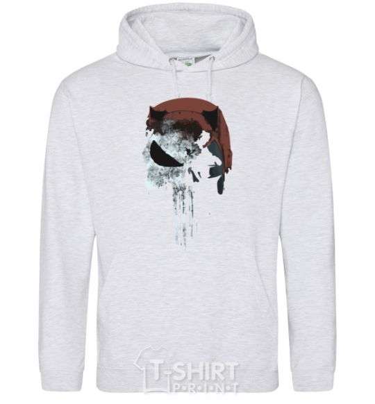 Men`s hoodie Punisher red sport-grey фото