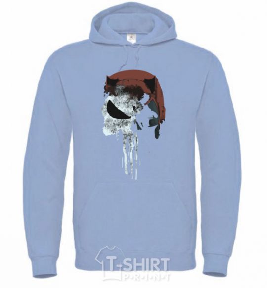 Men`s hoodie Punisher red sky-blue фото