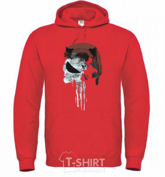 Men`s hoodie Punisher red bright-red фото