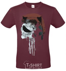 Men's T-Shirt Punisher red burgundy фото