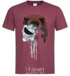 Men's T-Shirt Punisher red burgundy фото