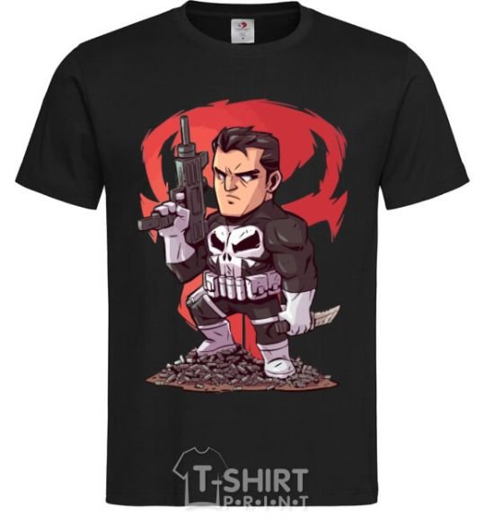 Men's T-Shirt The Punisher and a mountain of bullets black фото