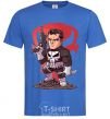 Men's T-Shirt The Punisher and a mountain of bullets royal-blue фото