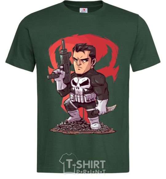 Men's T-Shirt The Punisher and a mountain of bullets bottle-green фото