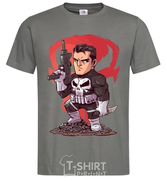 Men's T-Shirt The Punisher and a mountain of bullets dark-grey фото