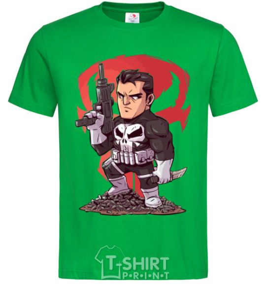 Men's T-Shirt The Punisher and a mountain of bullets kelly-green фото