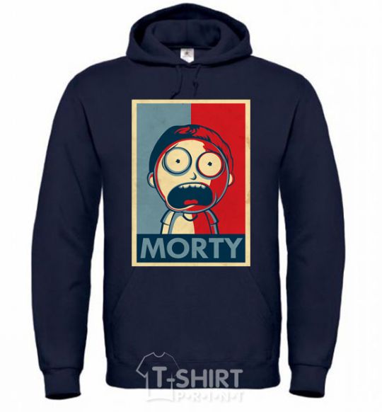 Men`s hoodie Morty's art navy-blue фото