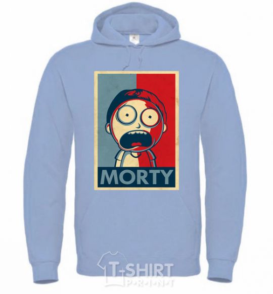 Men`s hoodie Morty's art sky-blue фото