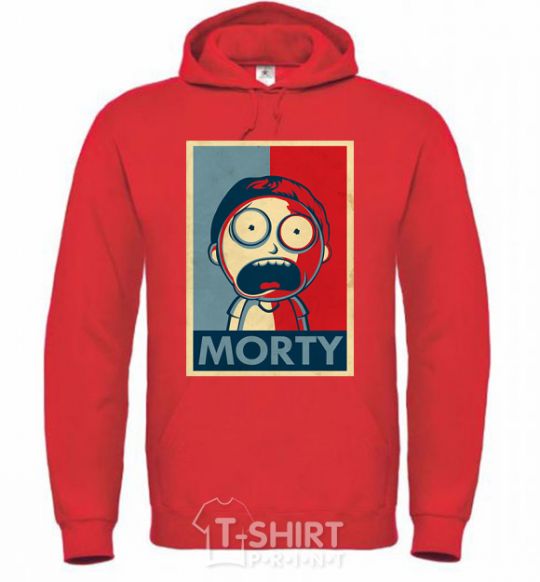 Men`s hoodie Morty's art bright-red фото