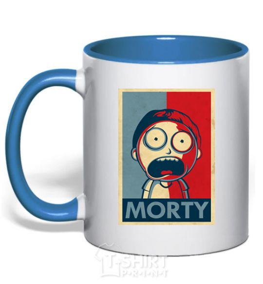 Mug with a colored handle Morty's art royal-blue фото