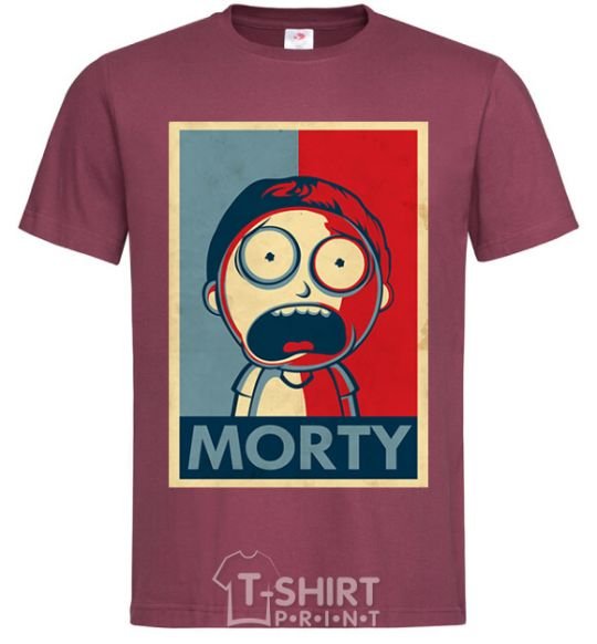 Men's T-Shirt Morty's art burgundy фото