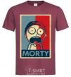 Men's T-Shirt Morty's art burgundy фото