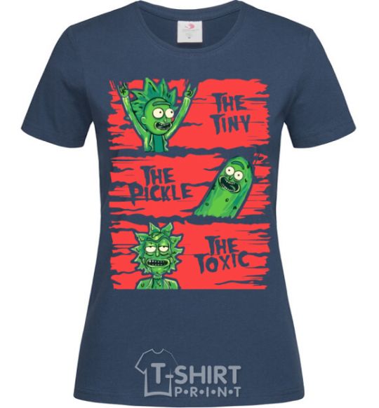 Женская футболка The tiny the pickle the toxic Темно-синий фото