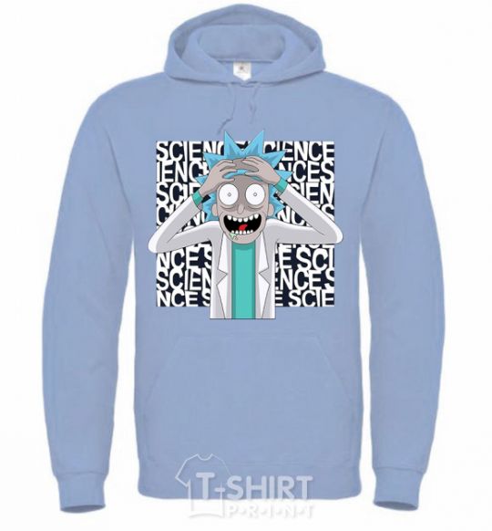 Men`s hoodie Science Rick sky-blue фото