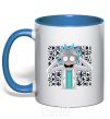 Mug with a colored handle Science Rick royal-blue фото